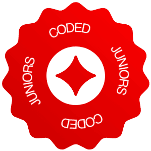 CODED Juniors red badge sticker