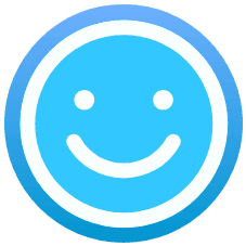 Blue smiley sticker